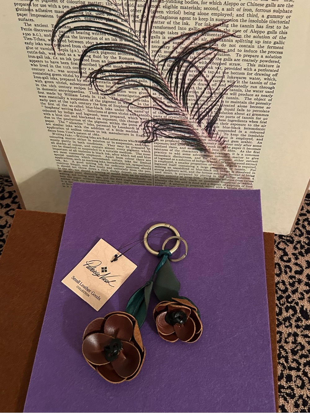 Patricia Nash (NWT) Authentic Leather Double Flower Key Holder or Bag Charm
